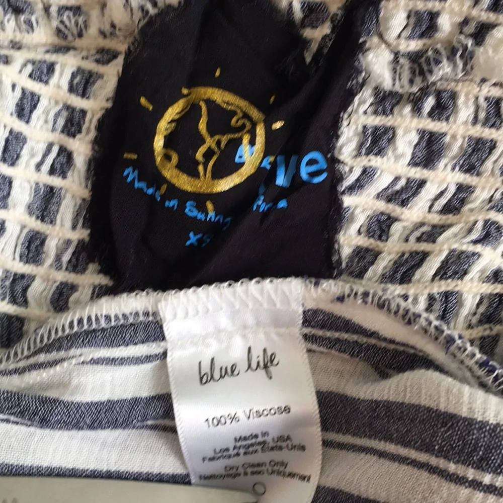 Blue Life Blue/White Straps Bell Sleeves Top - Picture 11 of 11
